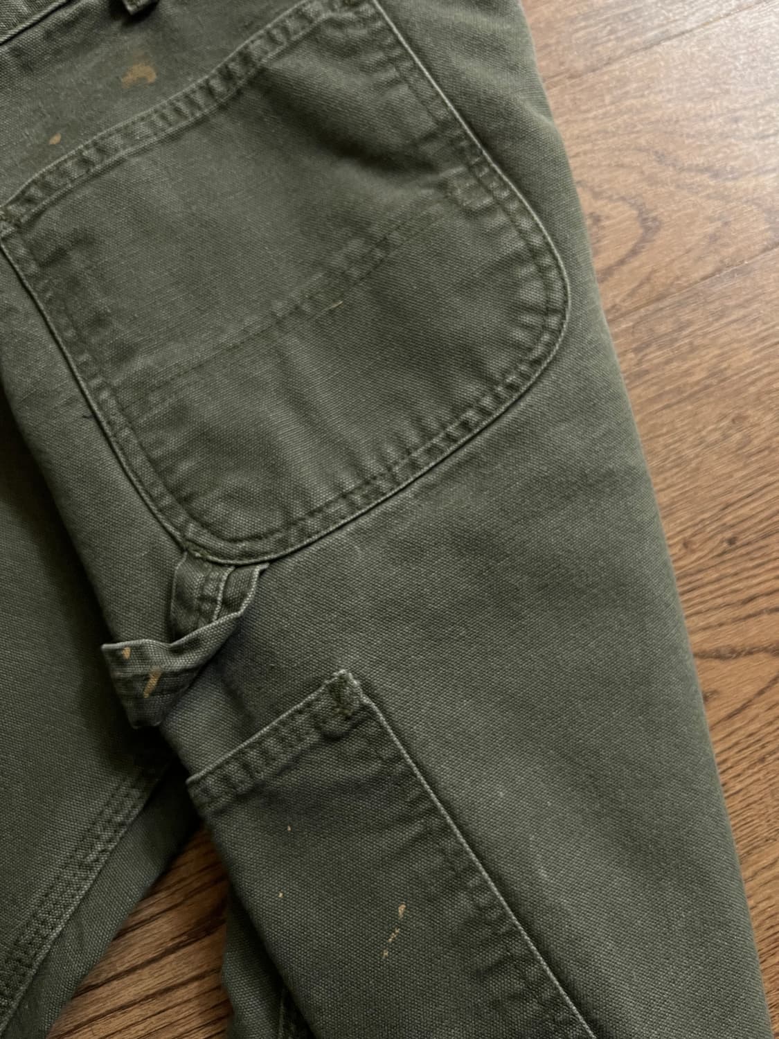 [38]칼하트 USA 빈티지 페인팅 모스그린 싱글니 워크 팬츠 M14 상품이미지7