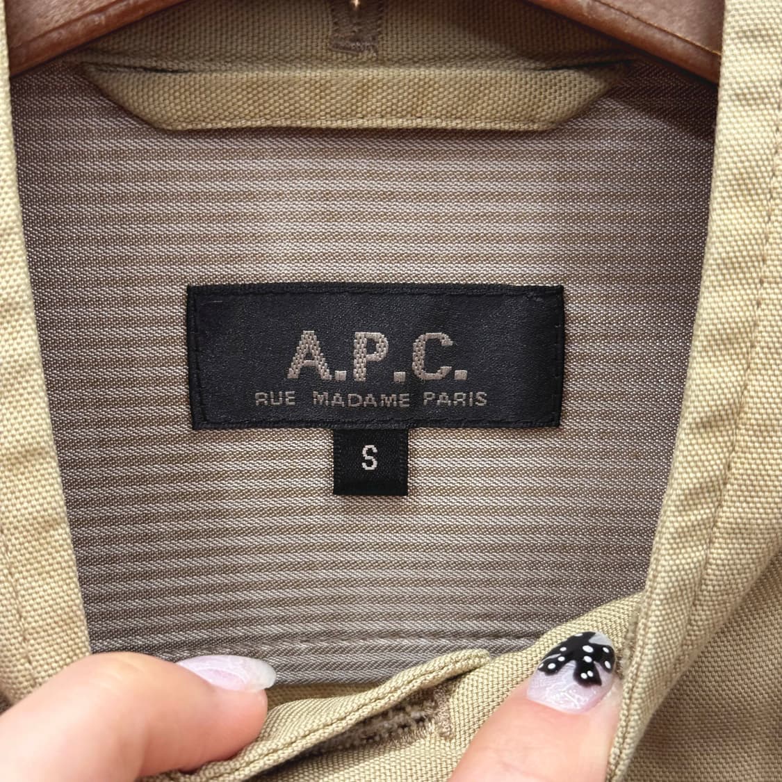 아페쎄 차이나넥 셔츠 자켓 코튼 버튼 포켓 디테일 베이지 상품이미지7