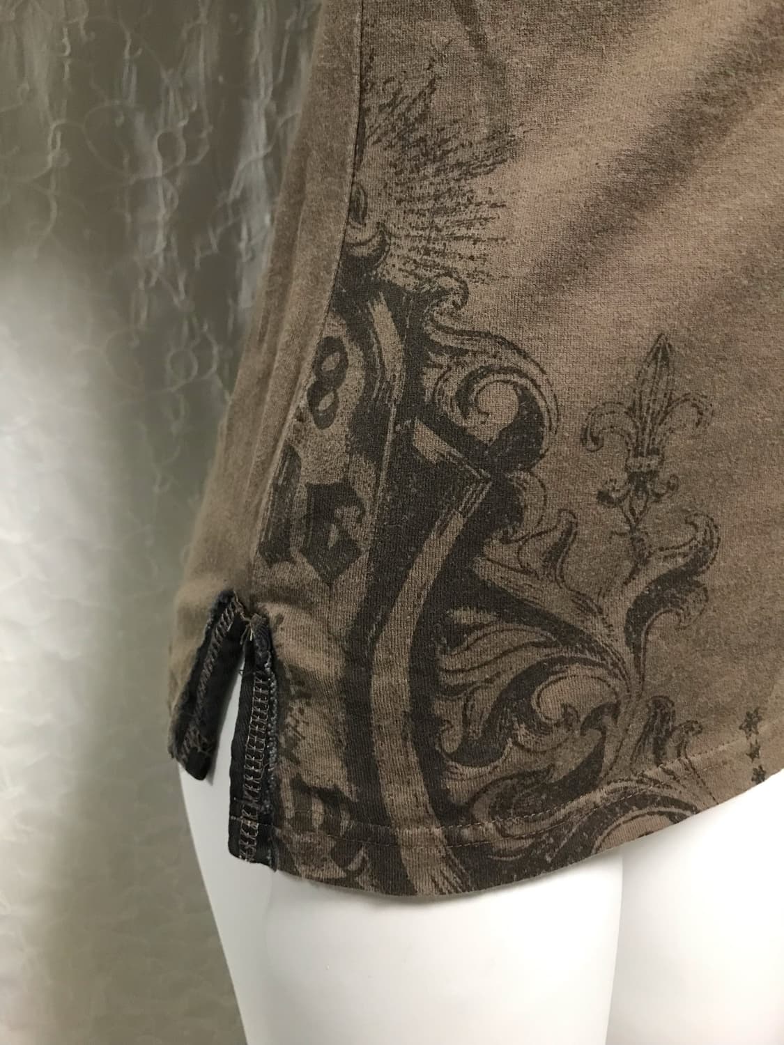 빈티지 glitz 글리츠 펑크 하이넥 카라 반소매 탑 상품이미지7