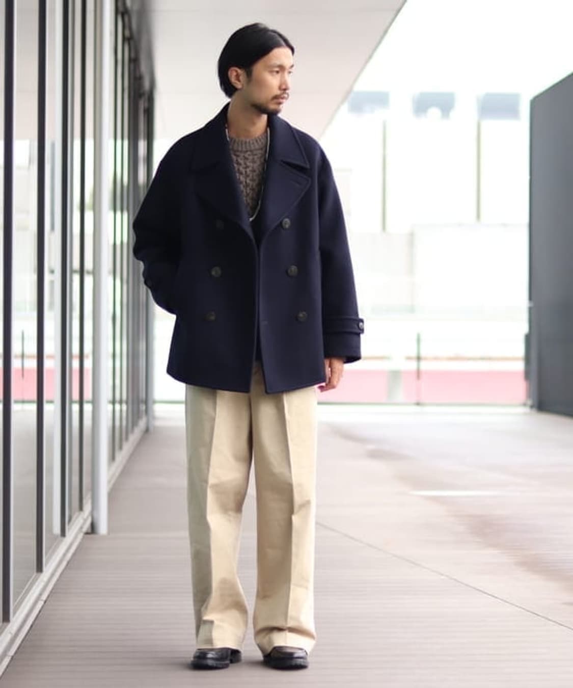 빔즈 오버핏 멜튼 피코트 네이비 3사이즈  (Made In Japan) 상품이미지8