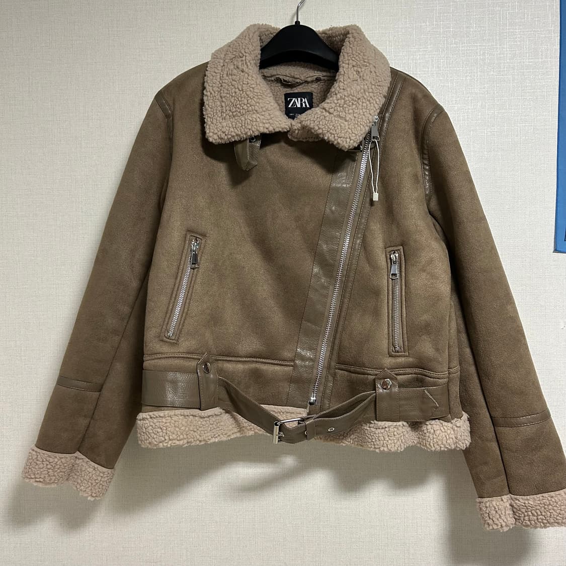 (새상품) 자라 스웨이드 무스탕 자켓 모카 브라운 L 상품이미지7