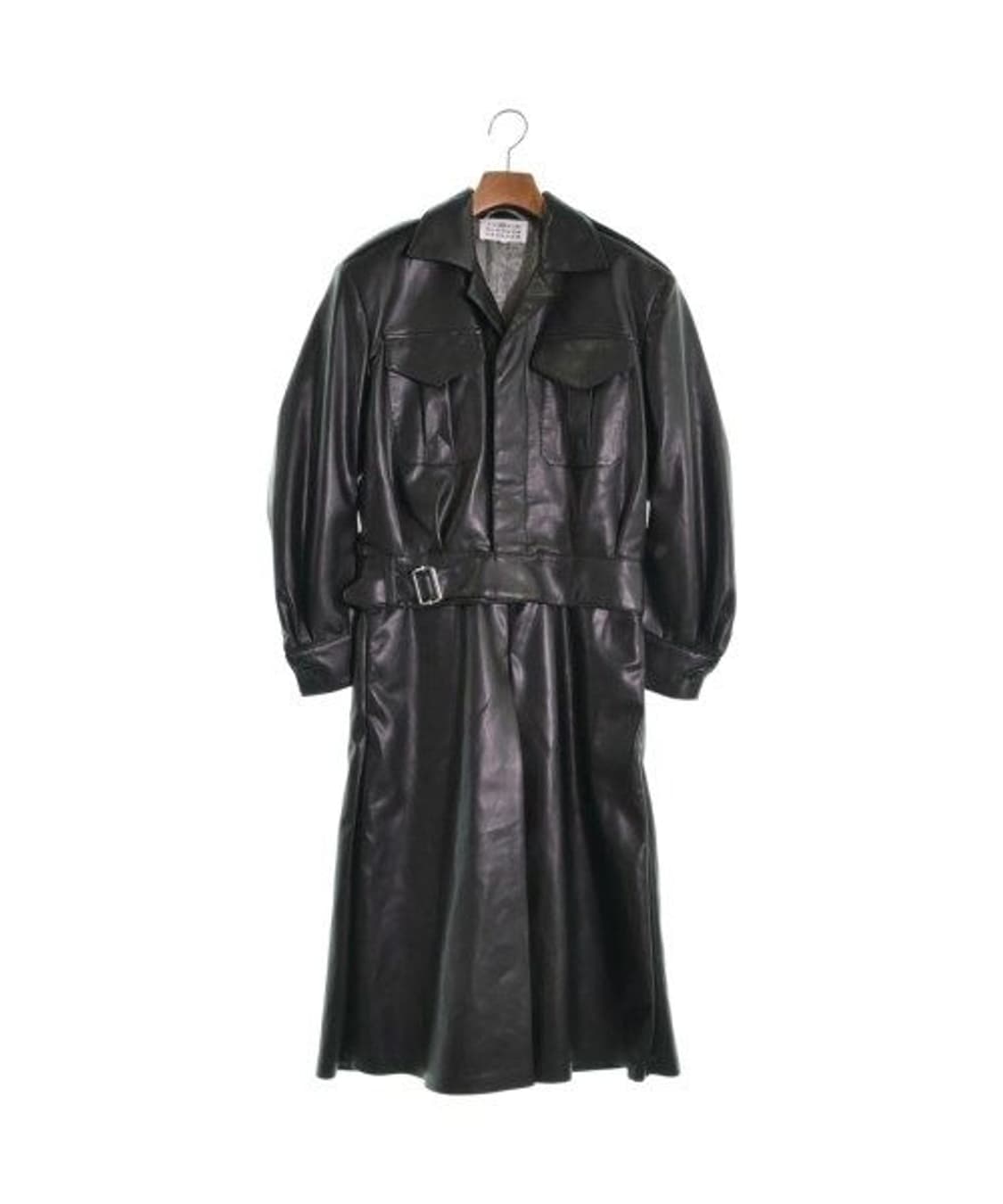  메종 마르지엘라 블랙 레더 오버롤 상품이미지1