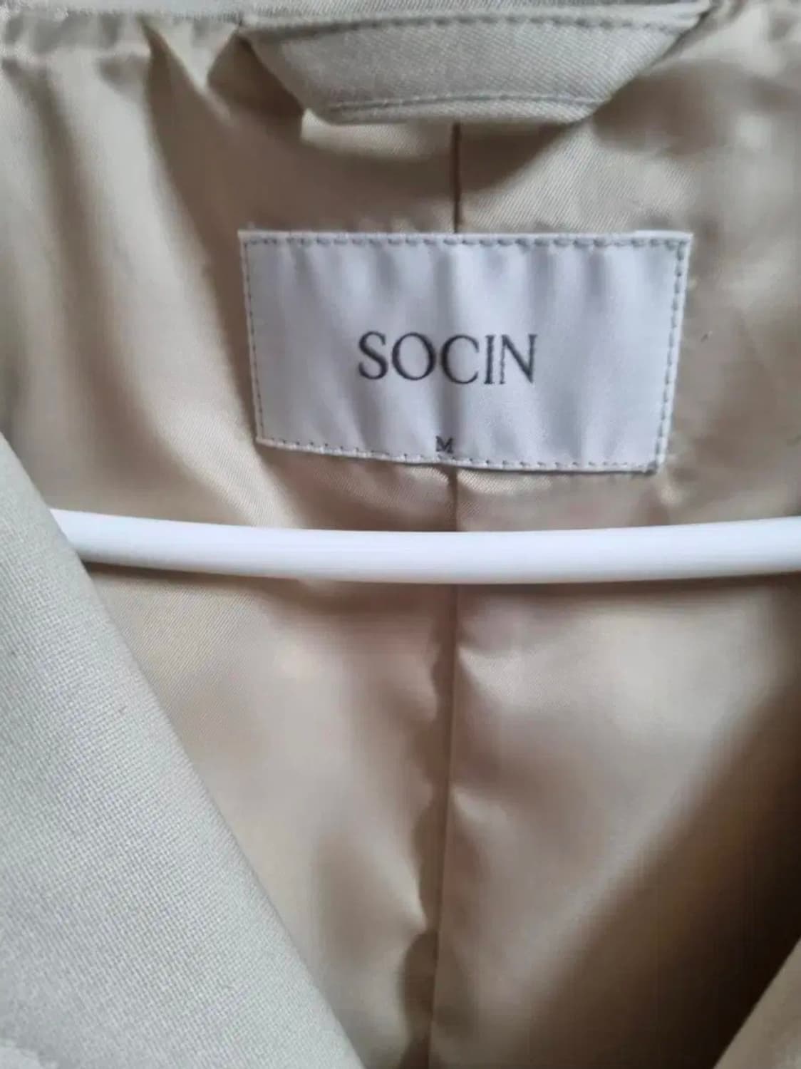 소신 턱시도 울 발마칸 트렌치코트 M 라이트 세이지 상품이미지2