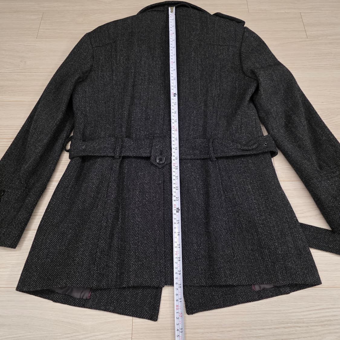 남성 더블 모직 코트 블랙 상품이미지6