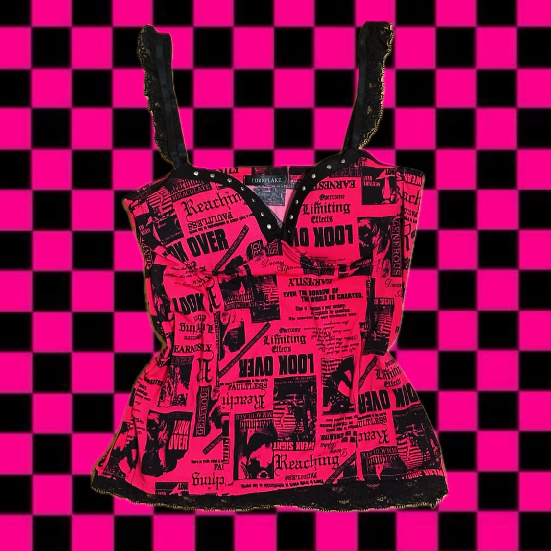 핫핑크 슬리브리스 나시 y2k 상품이미지1