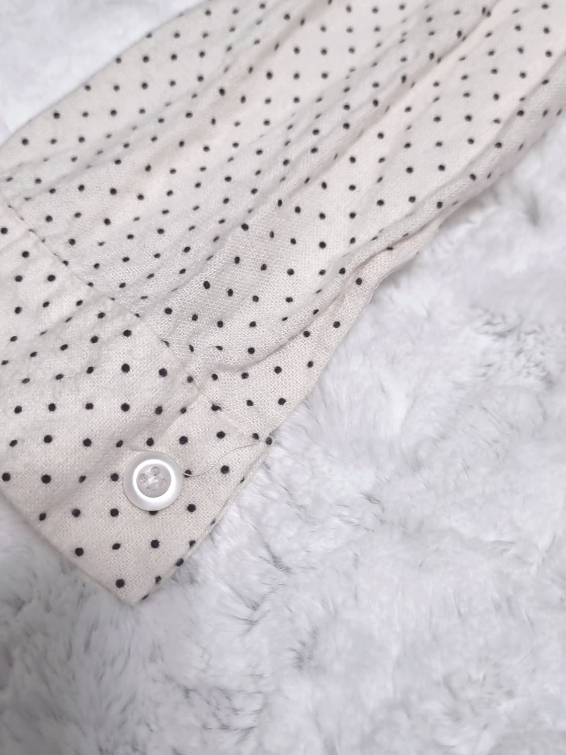 여성 도트 빈티지 블라우스 셔츠 아이보리 상품이미지5