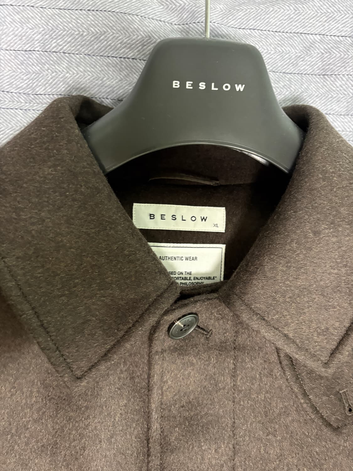 비슬로우 캐시미어 오버사이즈 발마칸코트 브라운 xl 상품이미지4