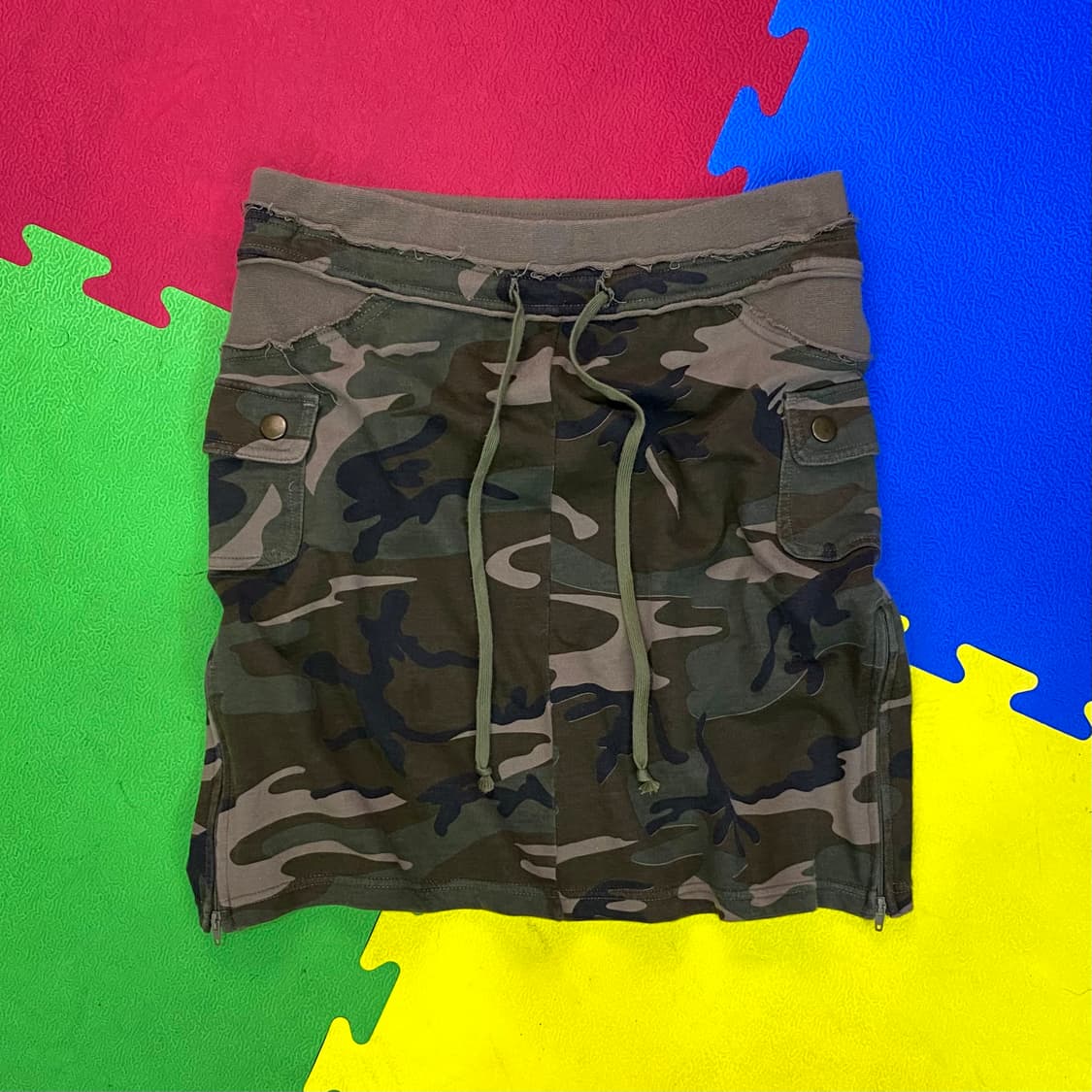 VTG 빈티지 카모플라쥬 사이드 지퍼 카고 스커트 상품이미지1