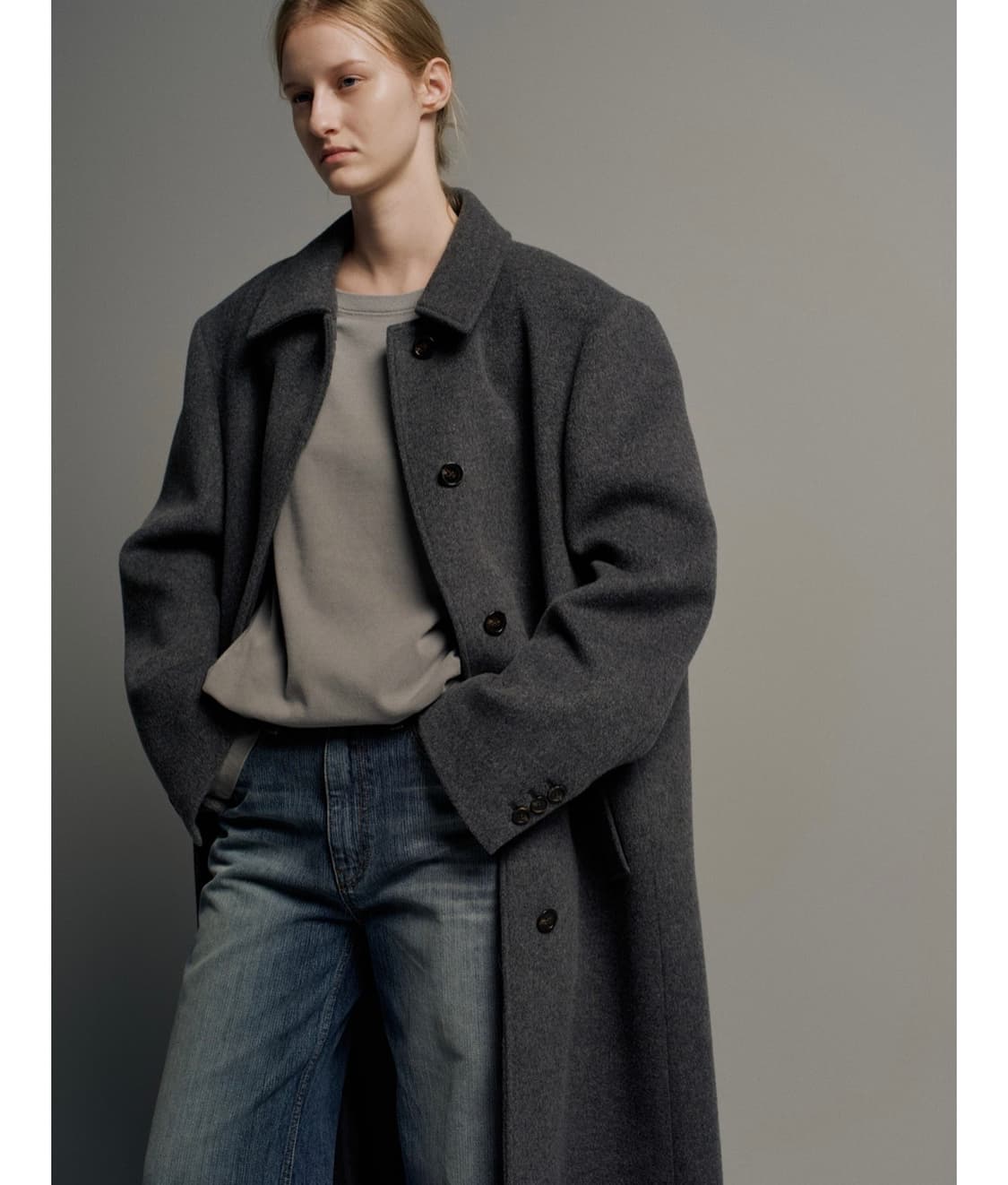 쿨거 에눌 파사드패턴 캐시미어 맥 코트 상품이미지4