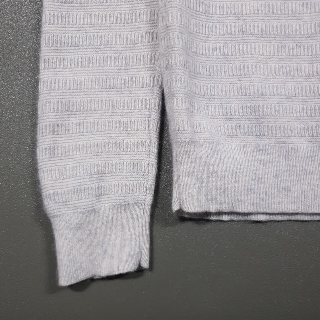 M) 띠어리 울 캐시미어 블렌드 텍스처 라운드 니트 스웨터 아이보리 상품이미지3