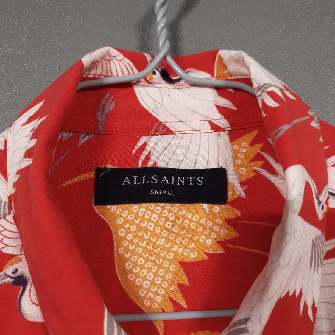 올세인츠 신형 스루 셔츠 학 올오버 패턴 하와이안 반팔 셔츠 박재범 L 상품이미지4