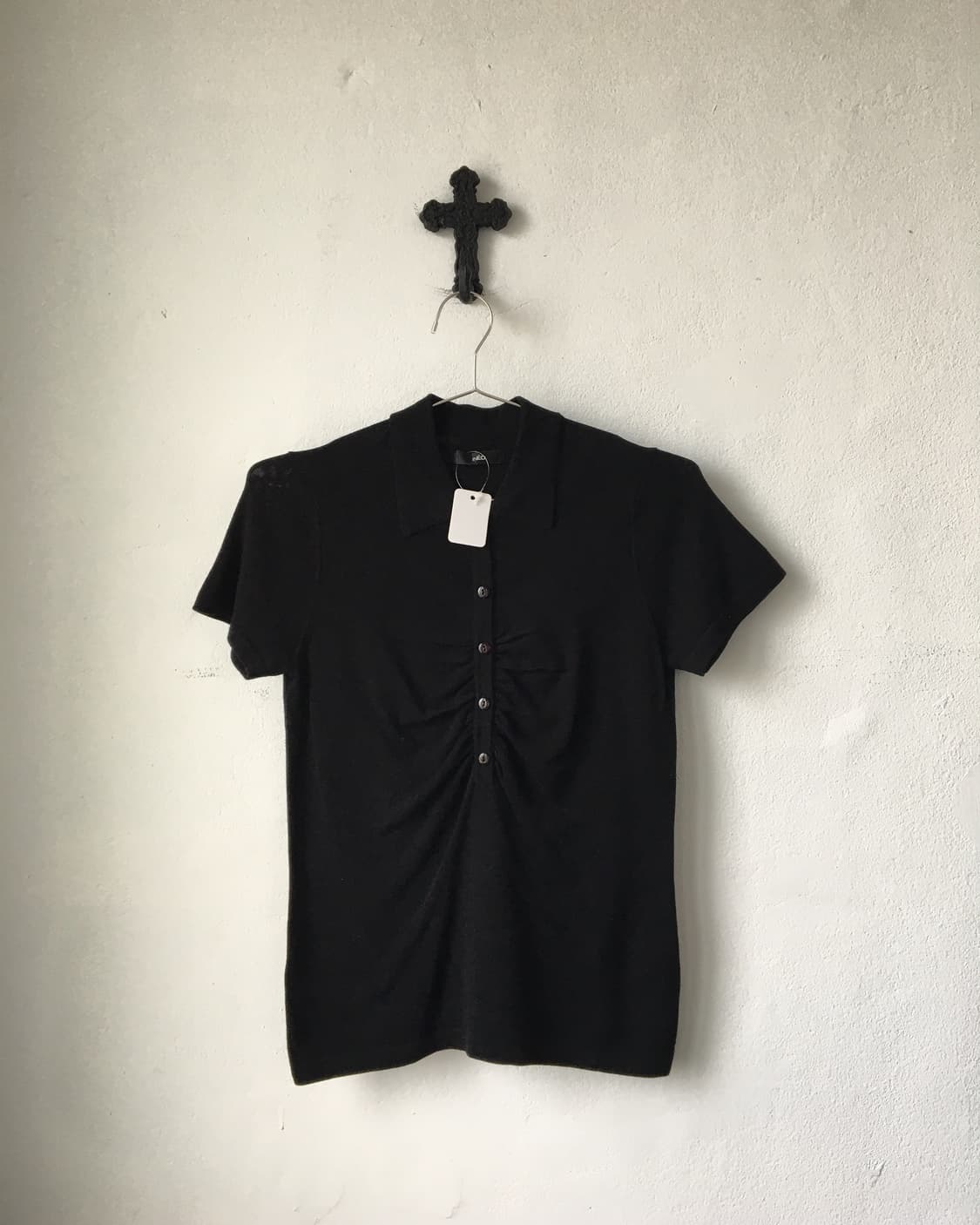 Shirring Henry neck pk t 상품이미지2