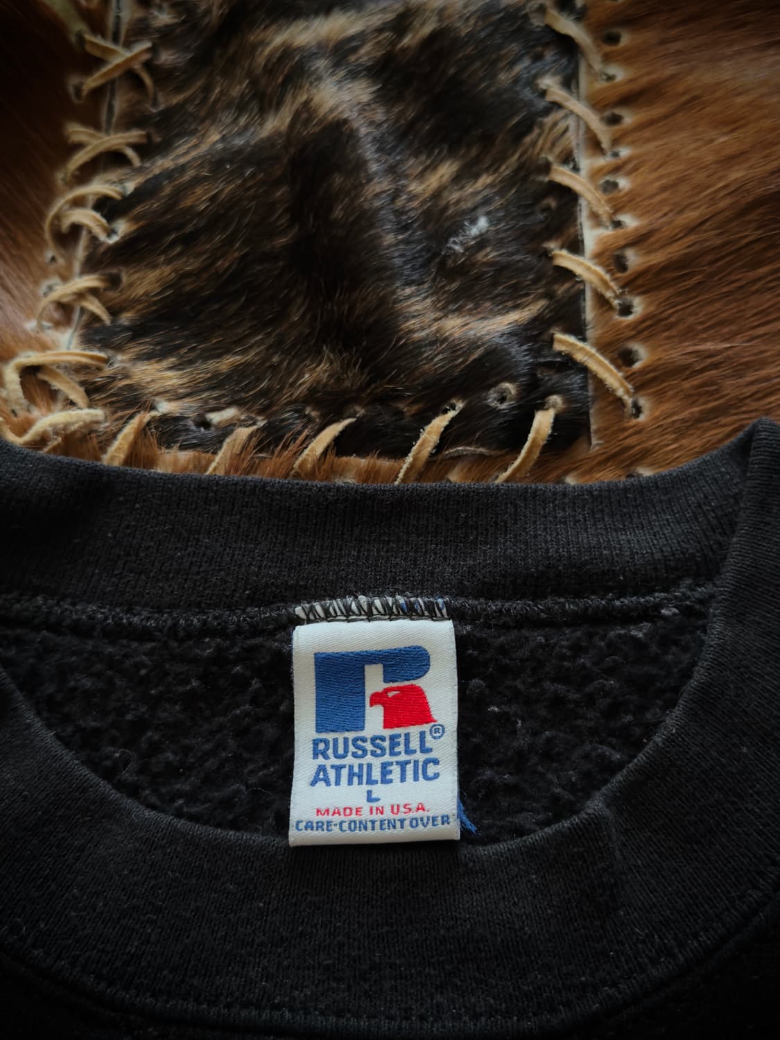 90s USA Russell Black Sweatshirt 상품이미지7