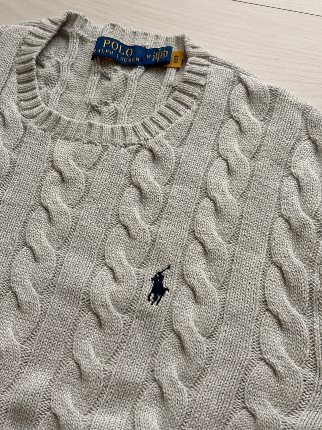 폴로 랄프로렌 꽈베기 니트 연그레이 M 상품이미지4