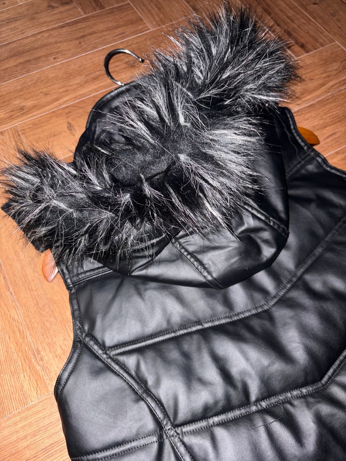 빈티지 퍼 레더 베스트 상품이미지9