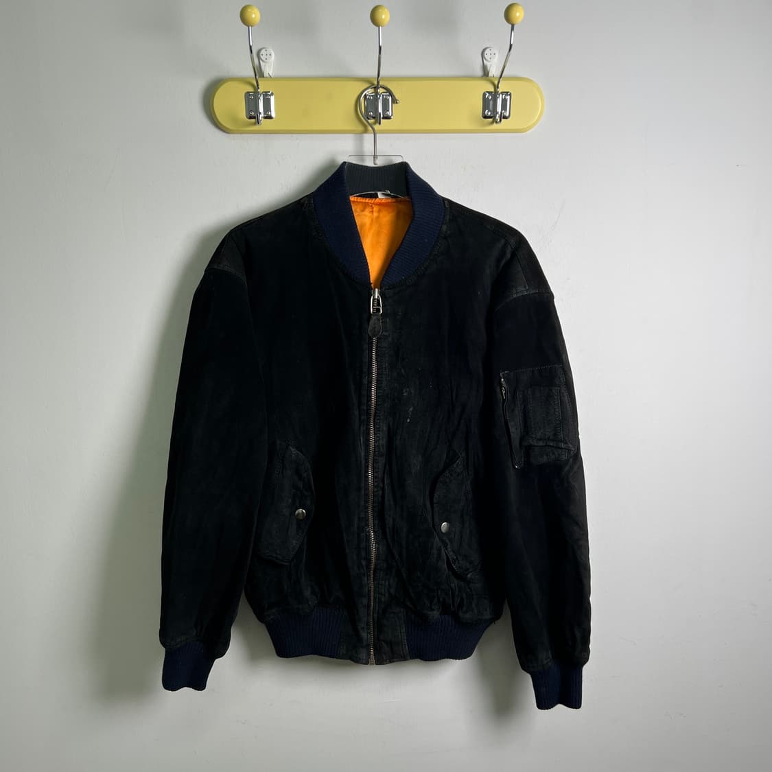 VTG 빈티지 블랙 스웨이드 ma-1 봄버 자켓 M 상품이미지1