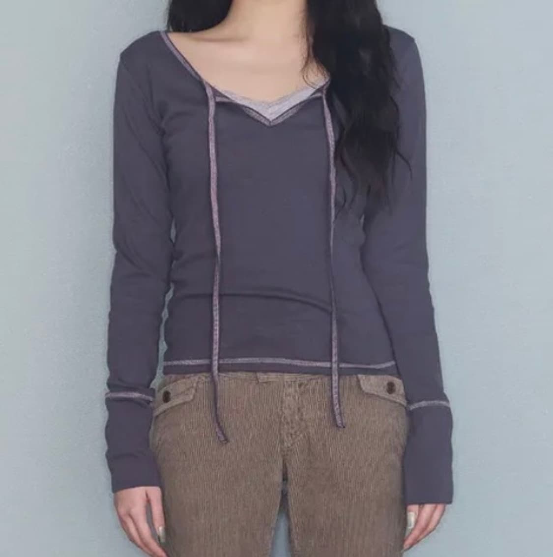 미레코 stich ribbon t (charcoal,free) 상품이미지1