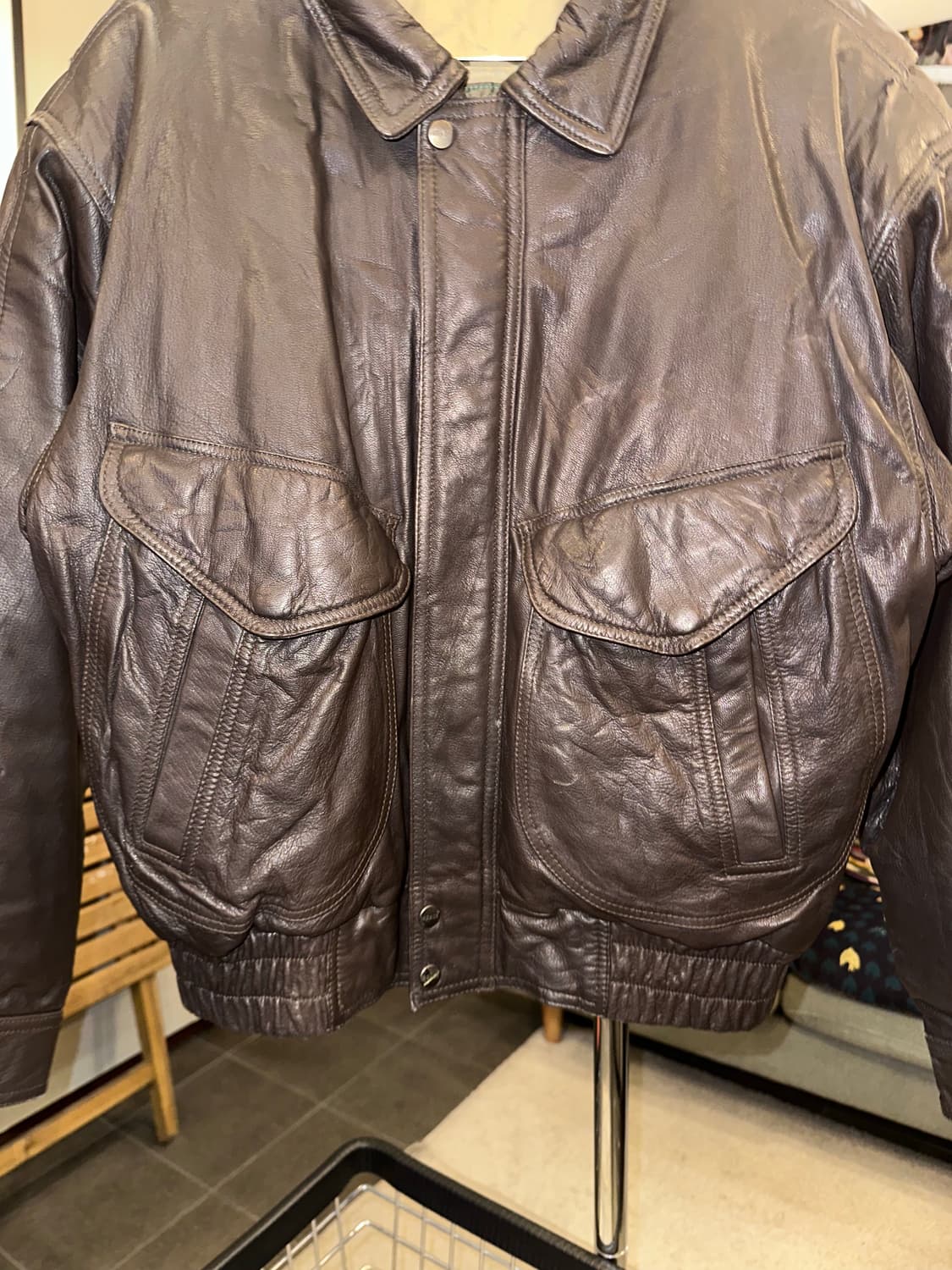 90’s Japanese real-leather aged A-2 상품이미지7