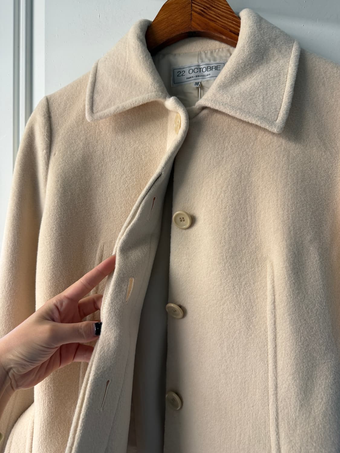 일본빈티지 크림 울 앙고라 숏코트 상품이미지5