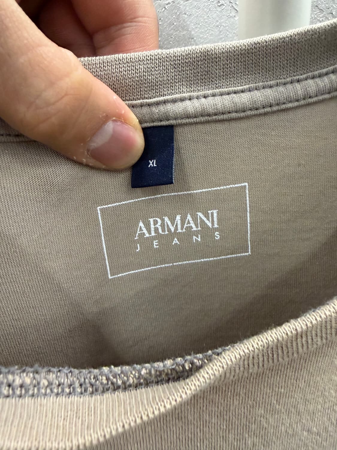 아르마니진스 베이지 반팔티 XL 상품이미지3