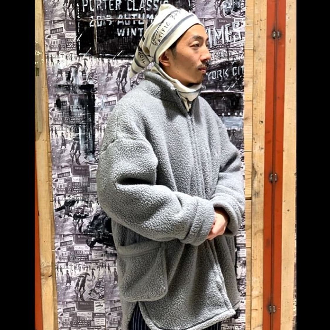 포터클래식 2(M사이즈) 플리스 집업 셔츠 자켓 그레이 상품이미지3