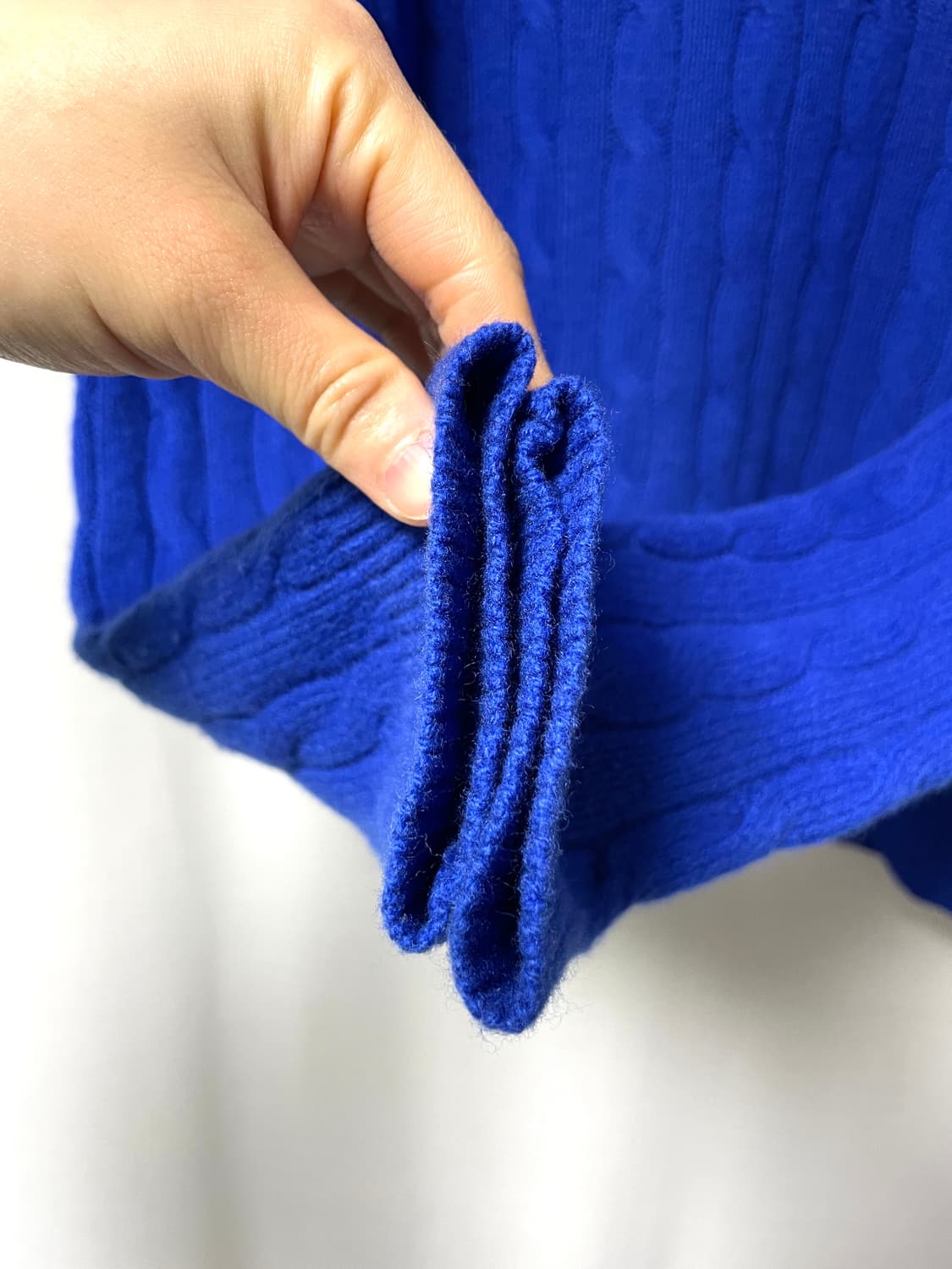 폴로 랄프로렌 여성 메리노 울 캐시미어 케이블 꽈배기 니트 _ 코발트블루 상품이미지5