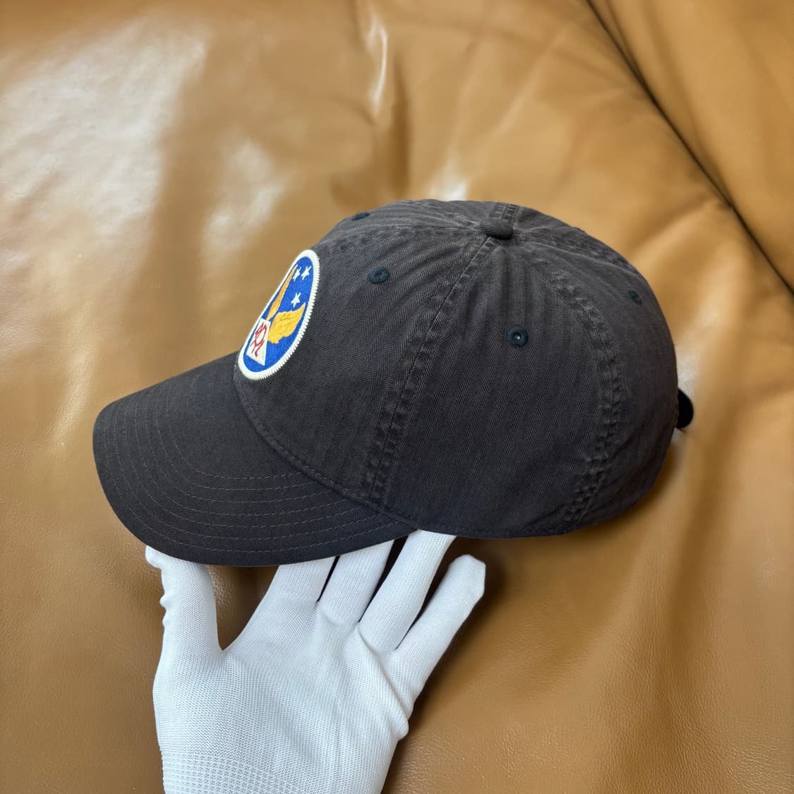 RRL 더블알엘 랄프로렌 폴로 윙로고 6패널 볼캡 모자 워시드 블랙 상품이미지4