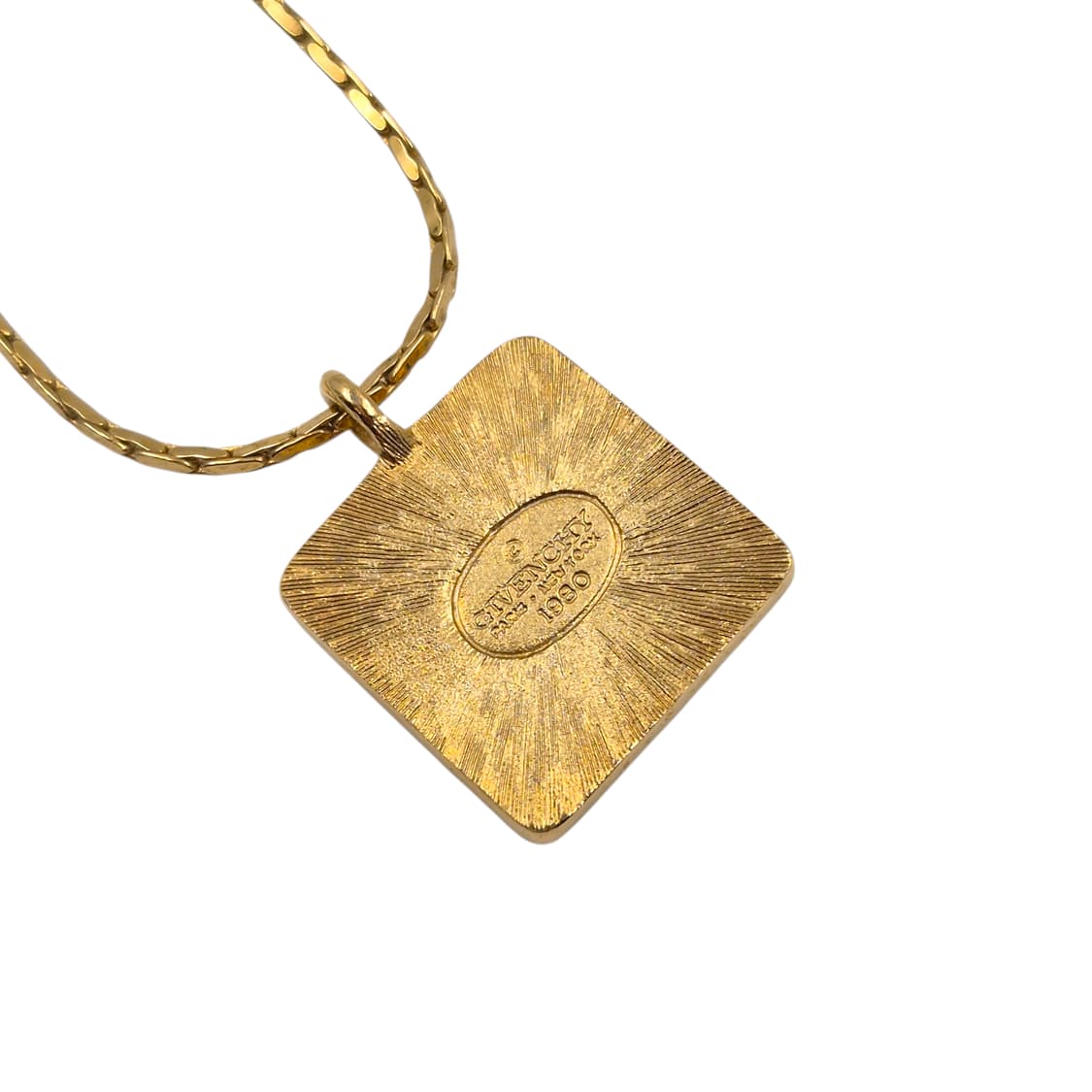 80s 지방시 비쥬 스퀘어 로고 파베 목걸이 상품이미지4