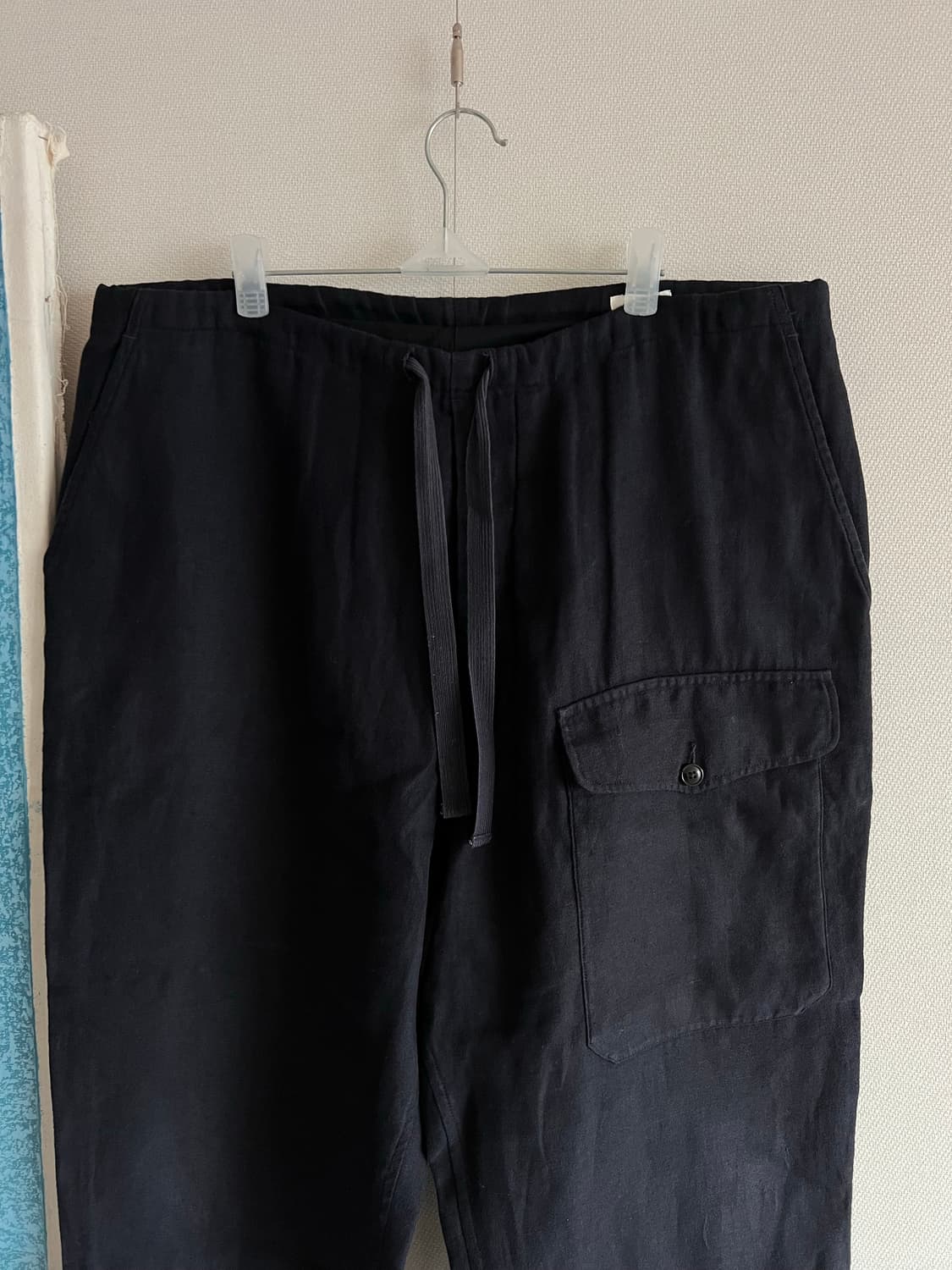 Comoli 코모리 린넨 기모 드로우 스트링 팬츠 1사이즈 블랙 상품이미지2