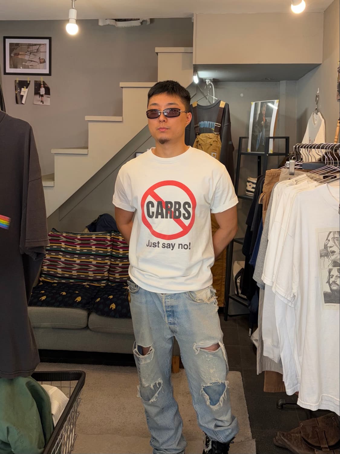 00‘s Carbs Just say no! Parody T-shirt 상품이미지2