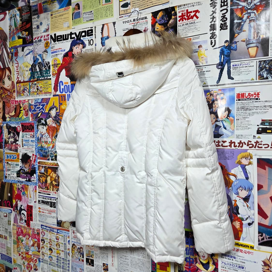 후부 덕다운 라쿤 퍼 화이트 퍼패딩 상품이미지6