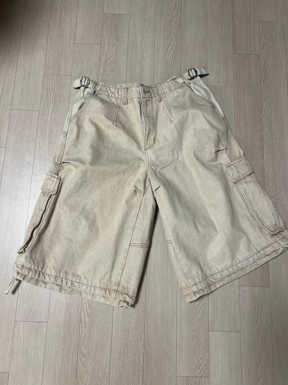 ETCE 레이어드 백 카고 쇼츠 베이지 L 상품이미지1