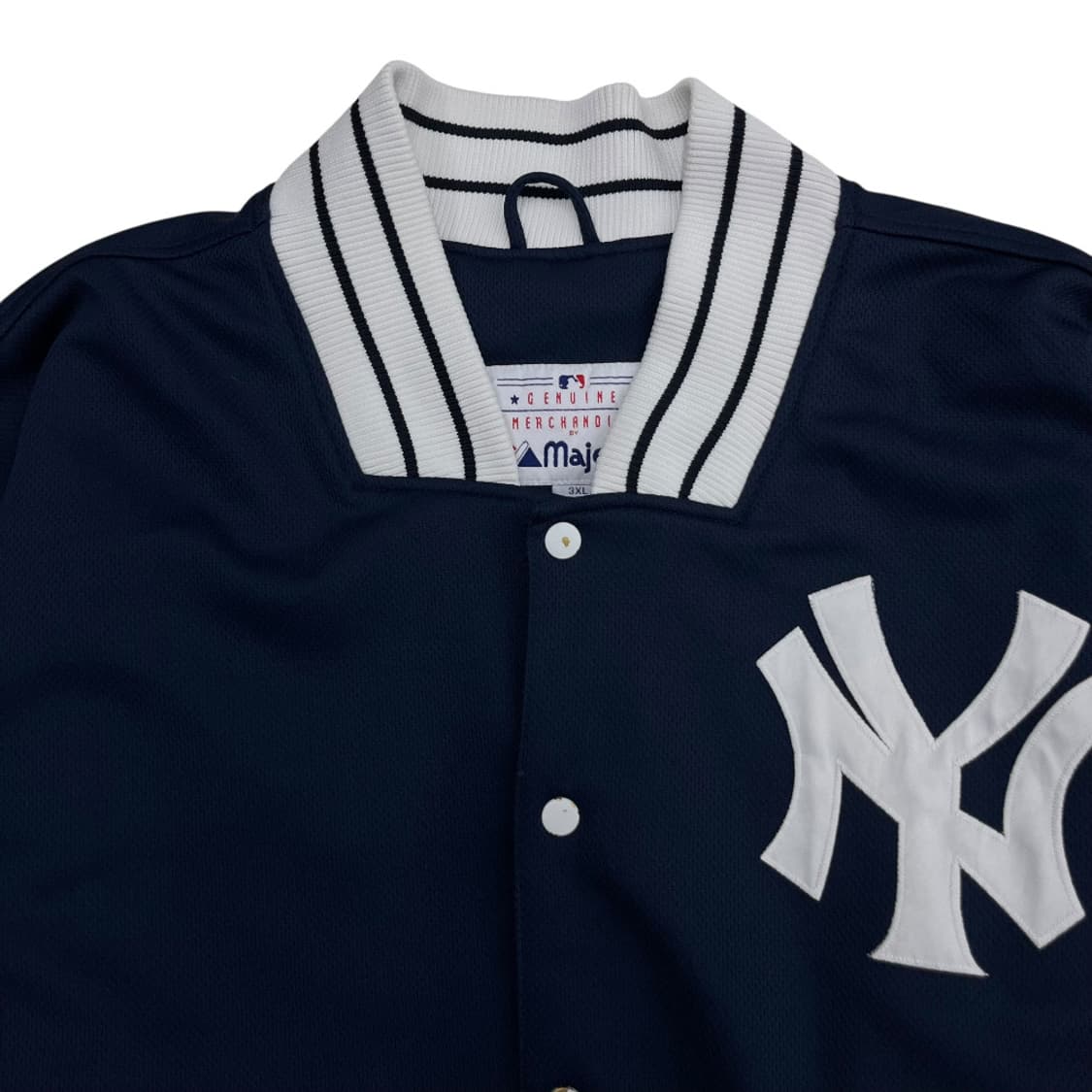 90's 마제스틱 네이비 양키즈 바시티 자켓 3XL 상품이미지5