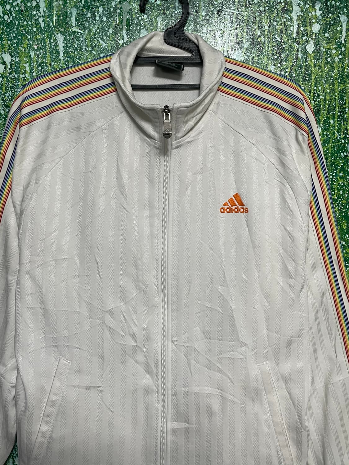 아디다스 화이트 삼선 오버핏 져지 M L 상품이미지5