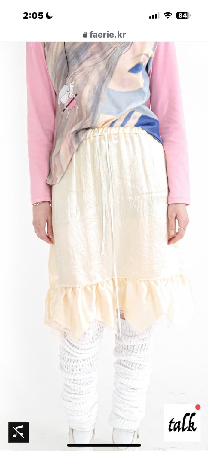 샵페어리 pointed satin midi skirt (peach) 상품이미지1