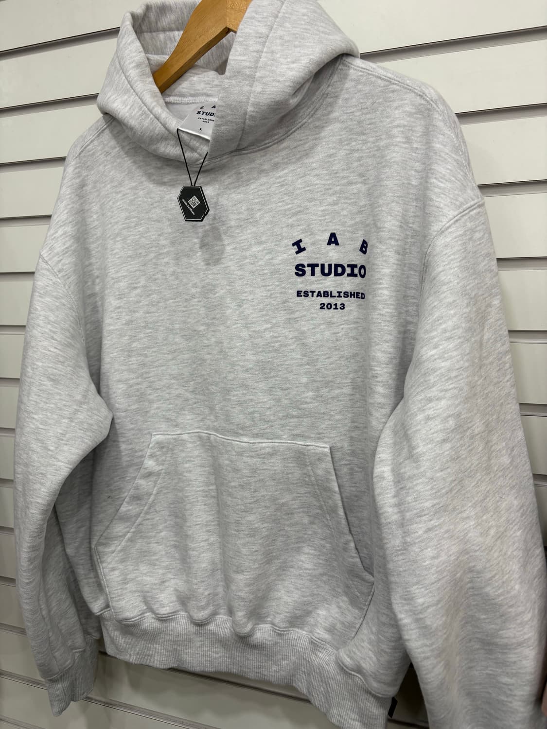 정품 아이앱 스튜디오 후드티 라이트 그레이 L 상품이미지2