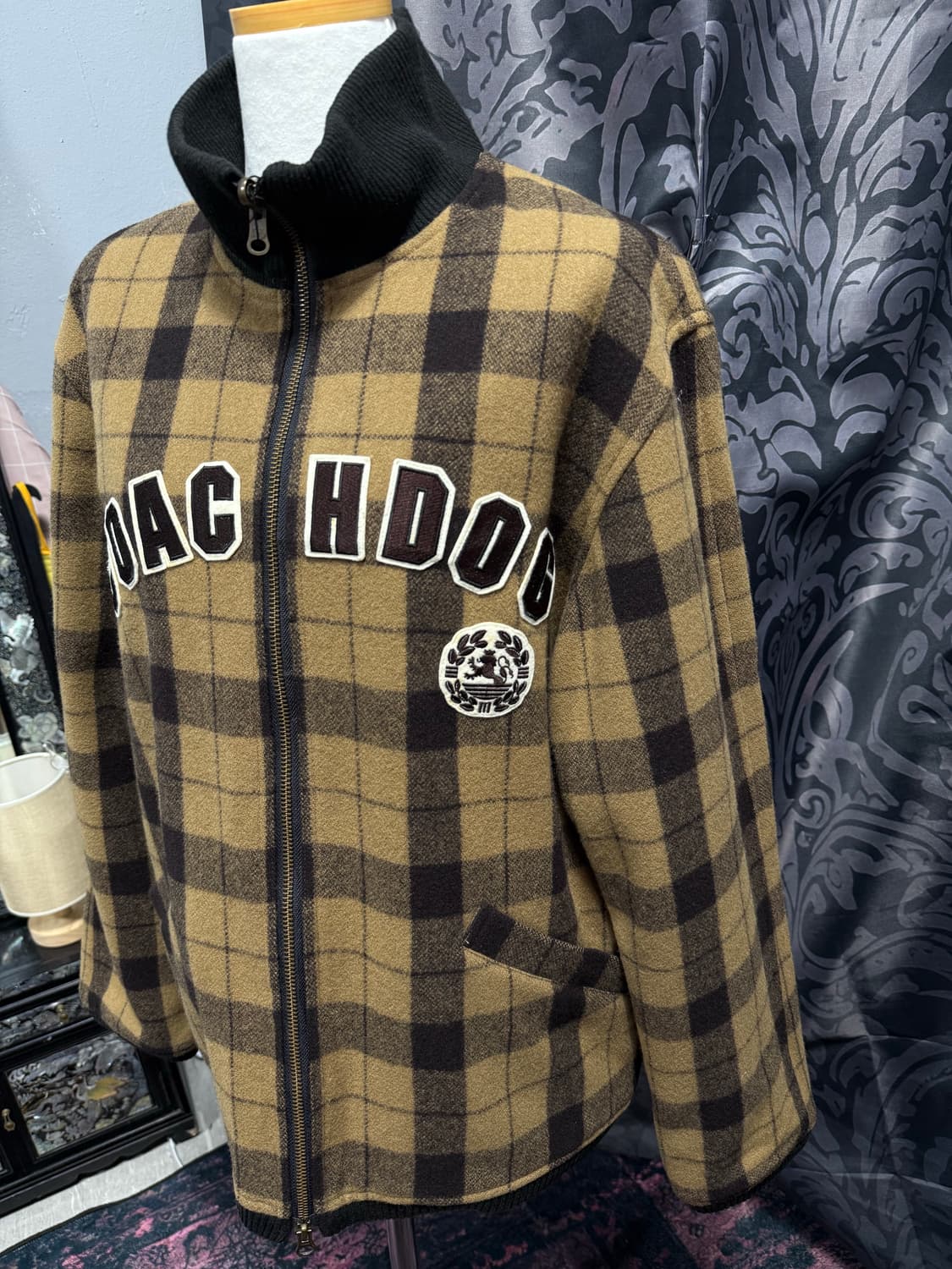 리버시블 브라운 체크 투웨이 자켓 상품이미지2