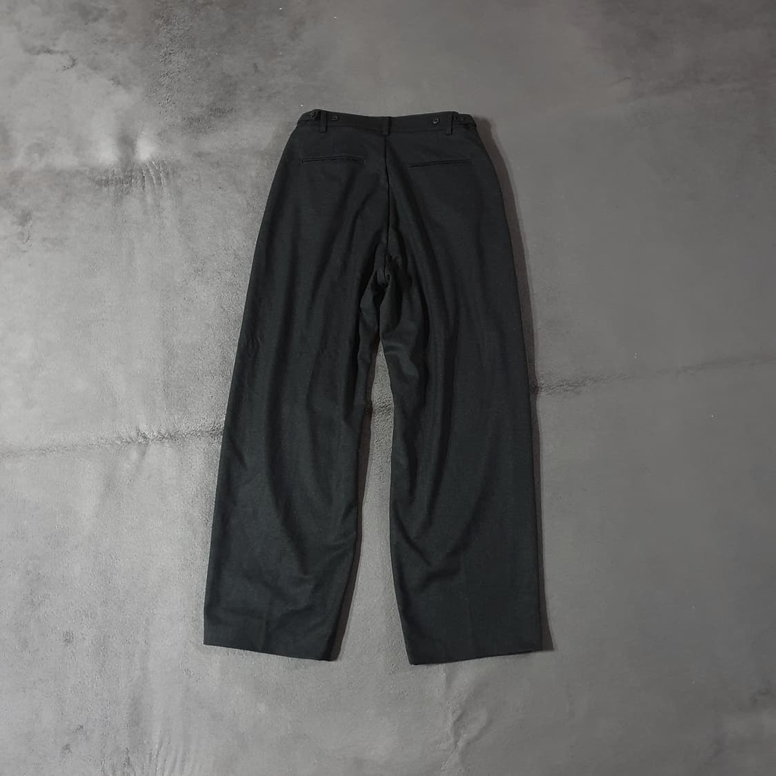 newcheapchic 뉴치프시크 폴드 핀턱 와이드 울 슬랙스 팬츠 차콜 상품이미지3