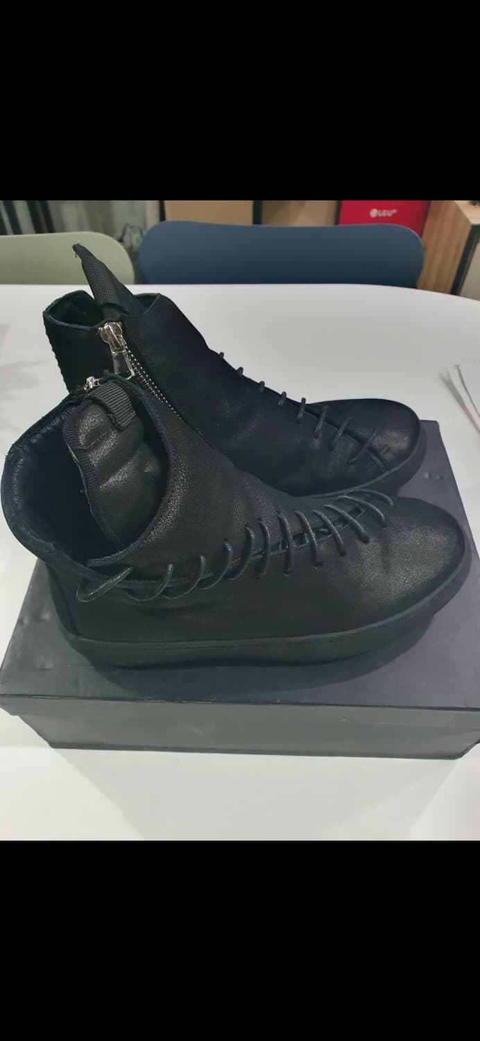 릭오웬스맛 사선 스트링 레더 하이탑 아티잔 39사이즈 상품이미지3