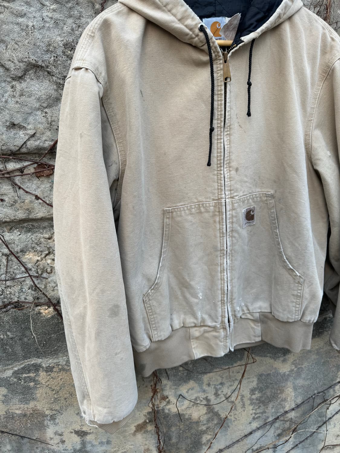 90s 칼하트 빈티지 jq295 하드페이딩 덕 액티브 워크 자켓 m 상품이미지5