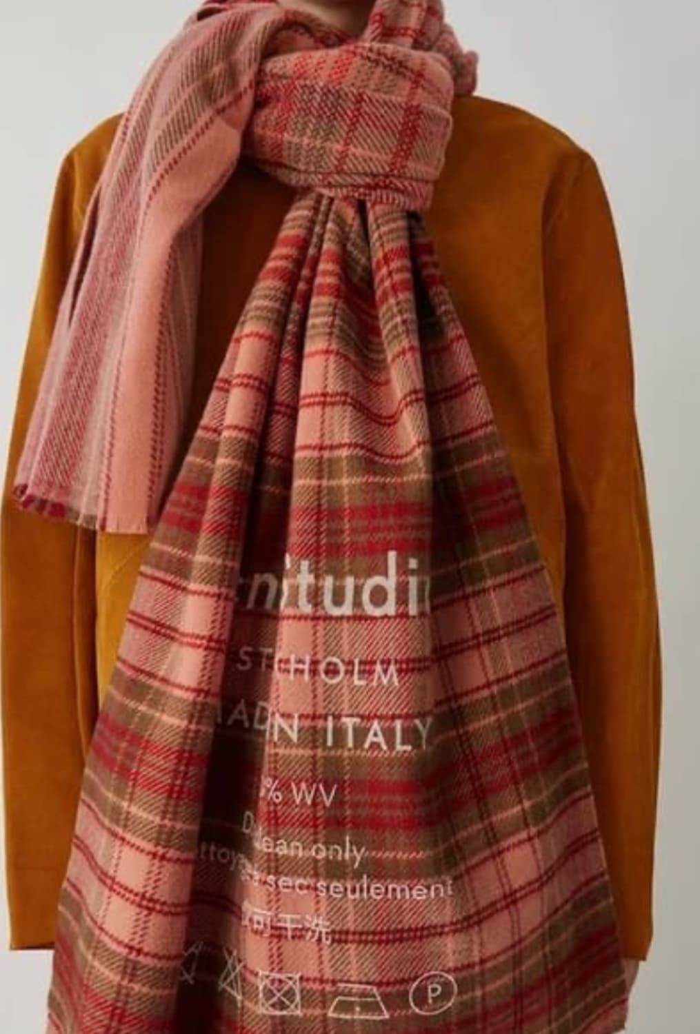 아크네스튜디오 체크 머플러 핑크브라운 상품이미지1