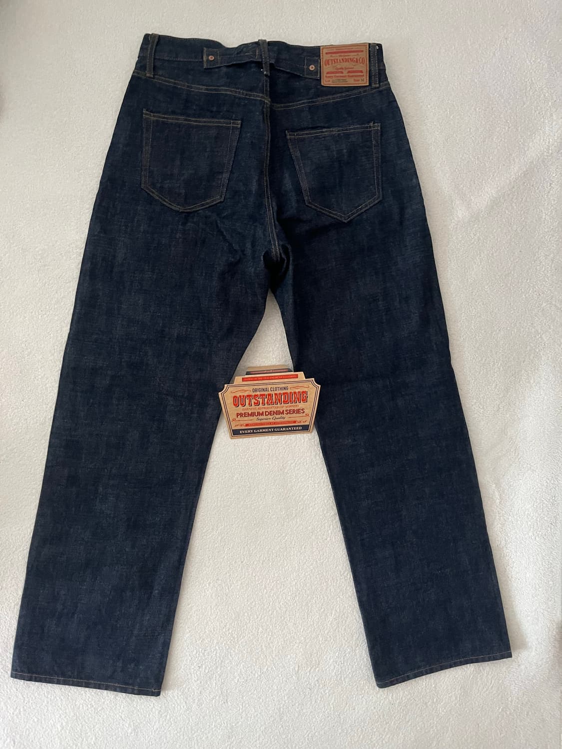 아웃스탠딩 30‘s 신치백 셀비지 와이드 데님 M 상품이미지2