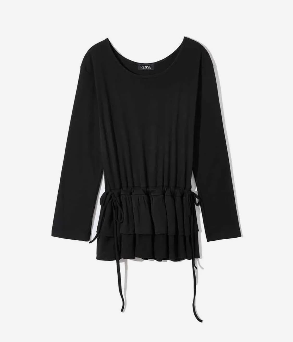 렌세 Frill Layered Long Sleeve Black 롱슬리브 상품이미지2
