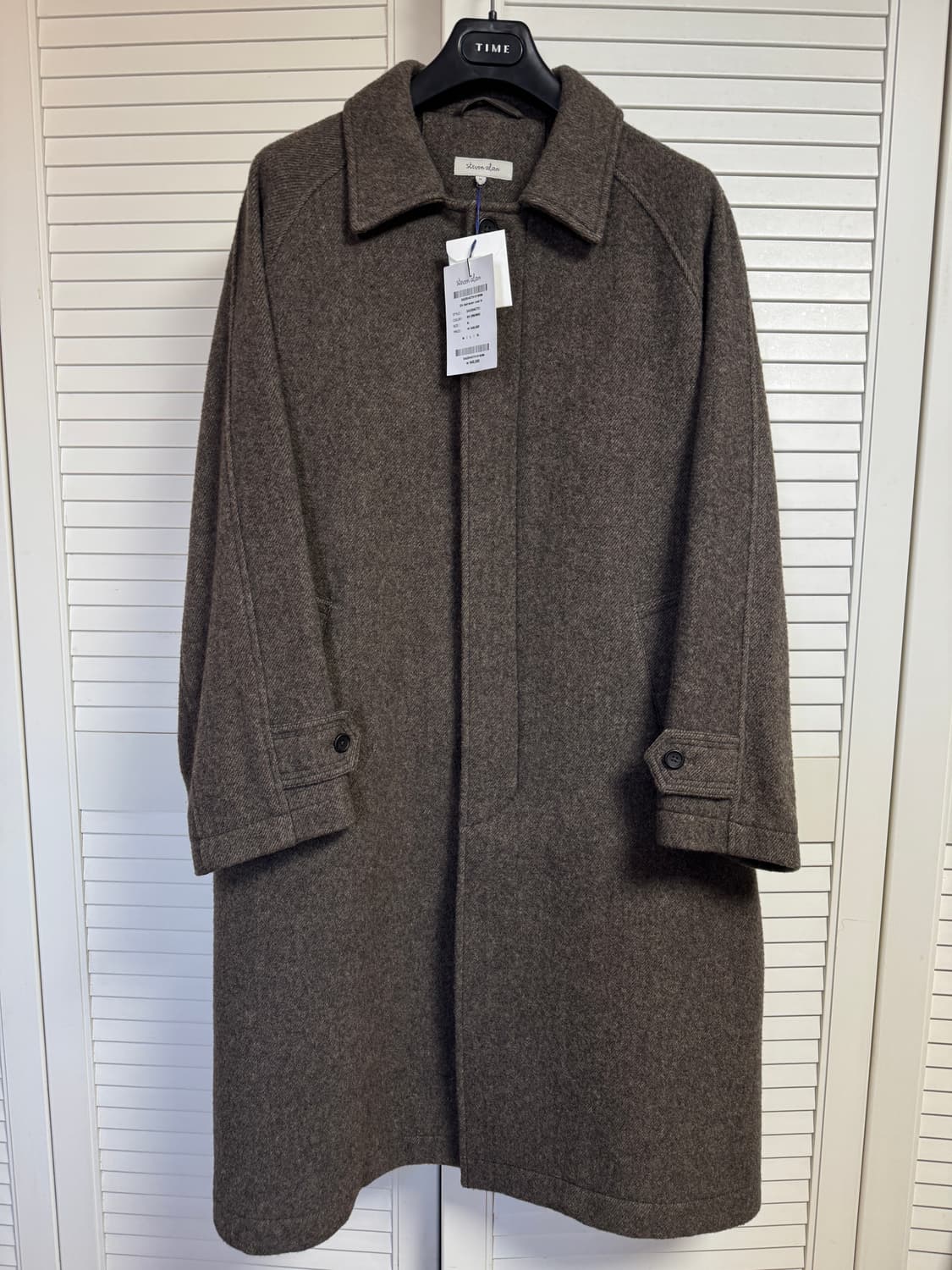 스티븐알란 발마칸 헤링본 트윌 코트 브라운 M 새제품 상품이미지1