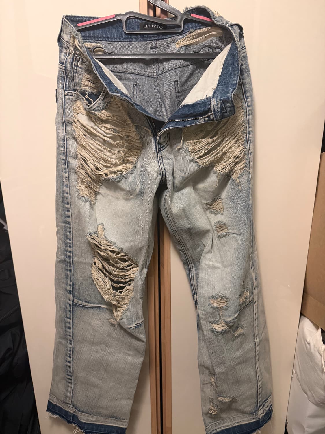 레씨토 Destroyed 데미지 와이드 데님 상품이미지5