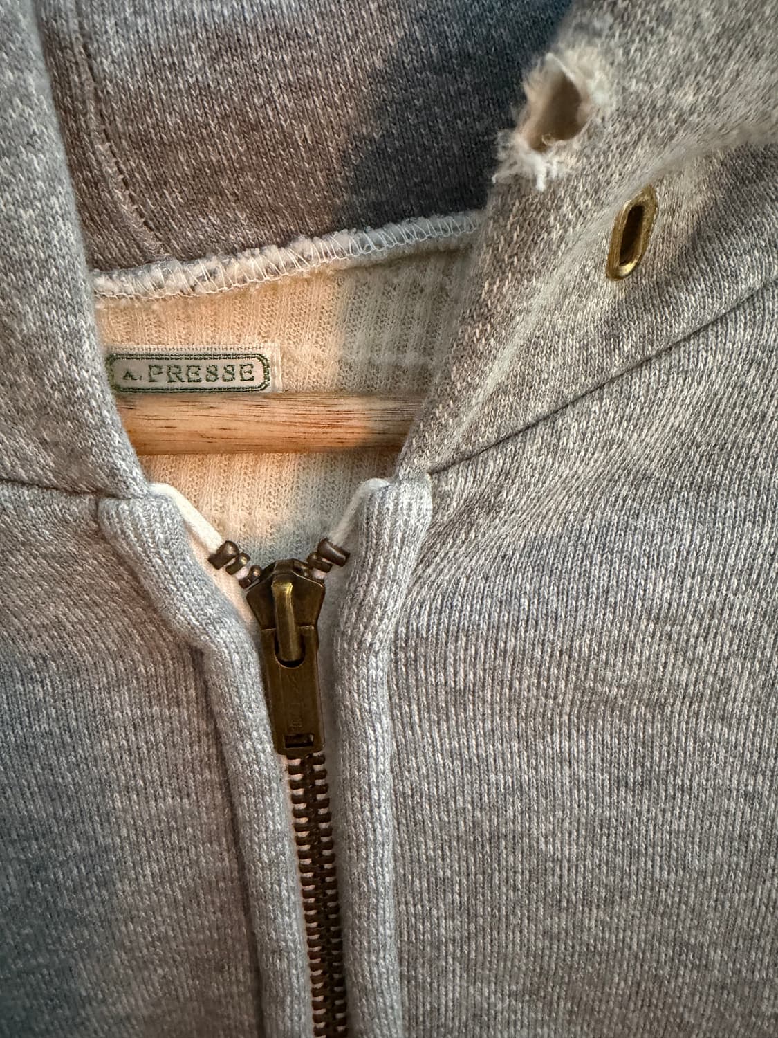 [3]아프레쎄 24aw 후드집업 그레이 a.presse 상품이미지3