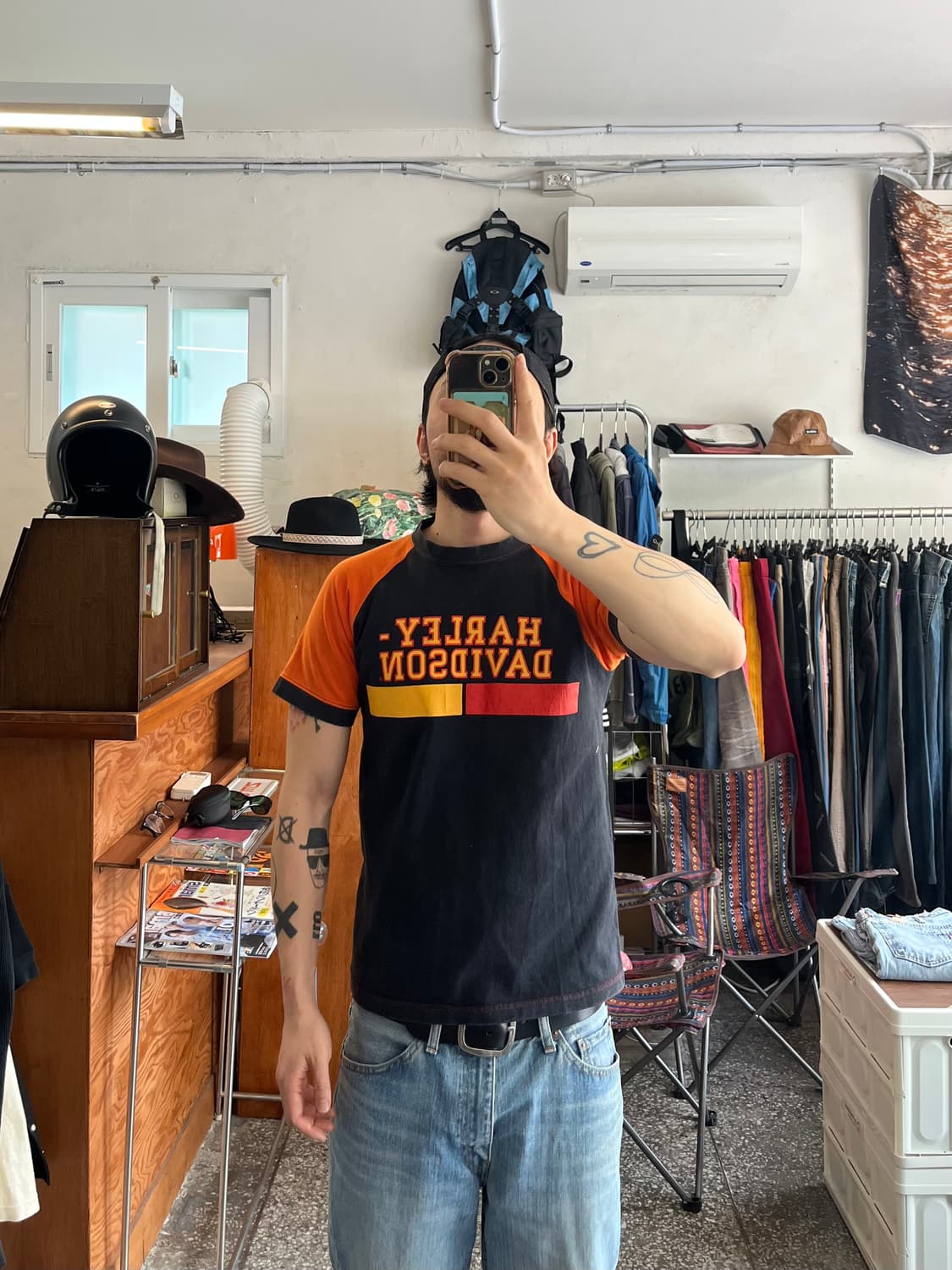 리얼맥코이 x 할리데이비슨 반팔링거티셔츠 상품이미지3