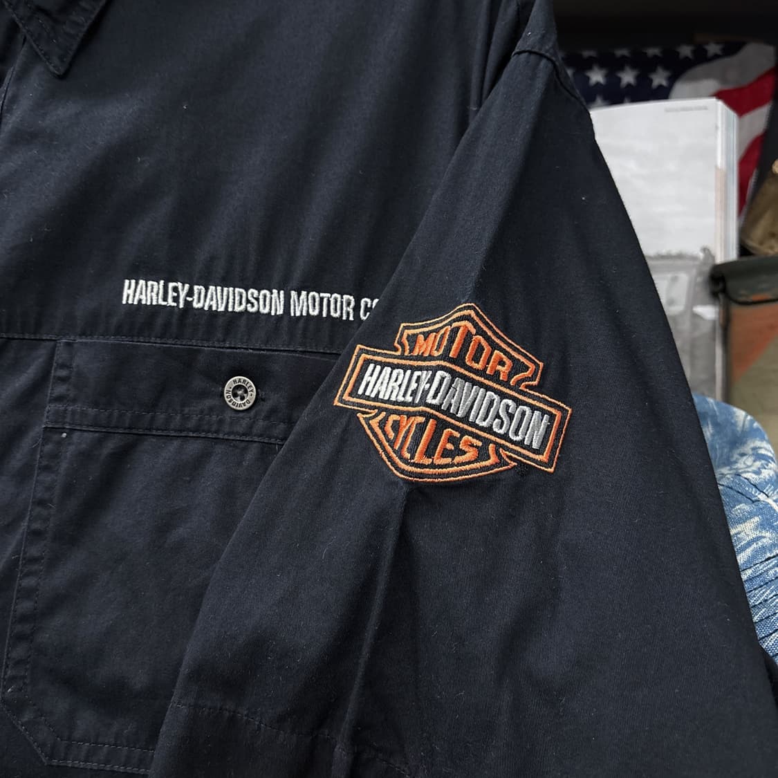 00s 할리데이비슨 Buell 뷰엘 리얼워크 코튼 메카닉 셔츠 N1189 상품이미지7