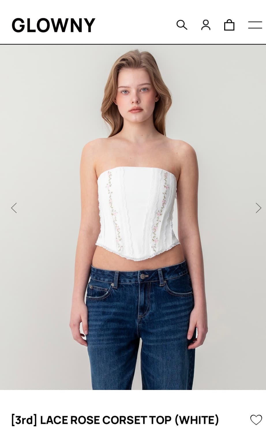 Glowny 글로니 LACE ROSE CORSET TOP 상품이미지1