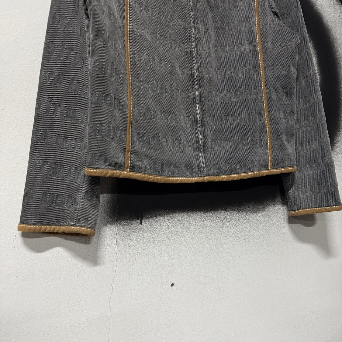 VTG 빈티지 스웨이드 배색 디테일 크롭 데님 크롭 집업 자켓 상품이미지4